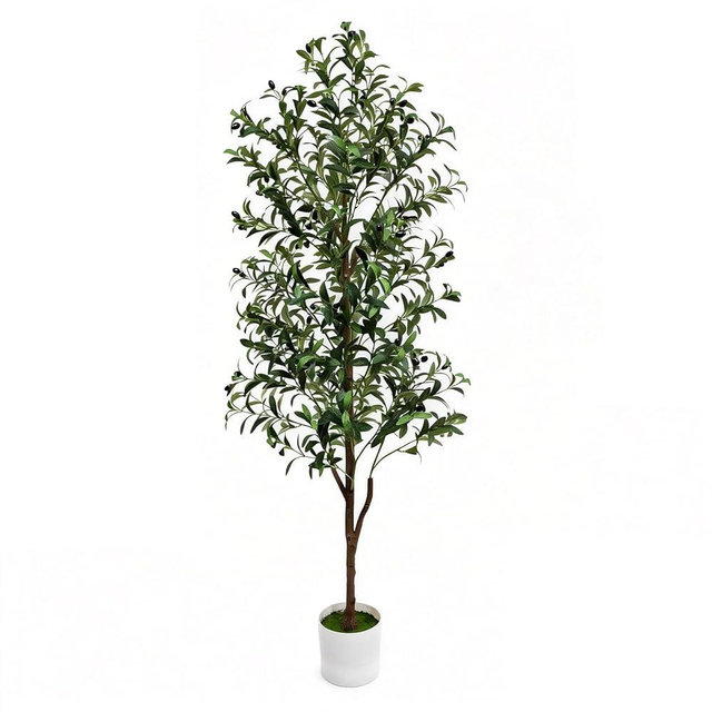 Olive Tree Olive Trees Artificial Indoor 6FT Faux Olive Tree with Pot,Artificial Olive Trees Plant with Realistic Trunk, Branches, Leaves and Fruits,Fake Tree Plant for Home Office Decor