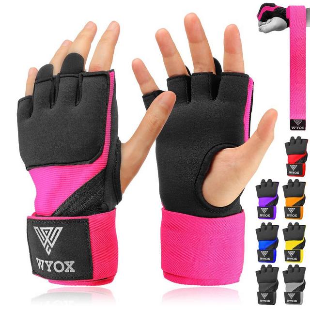 WYOX Gel Quick Hand Wraps for Boxing MMA Kickboxing - EZ-Off & On - Padded Knuckle with Wrist Wrap Protection for Men Women Youth