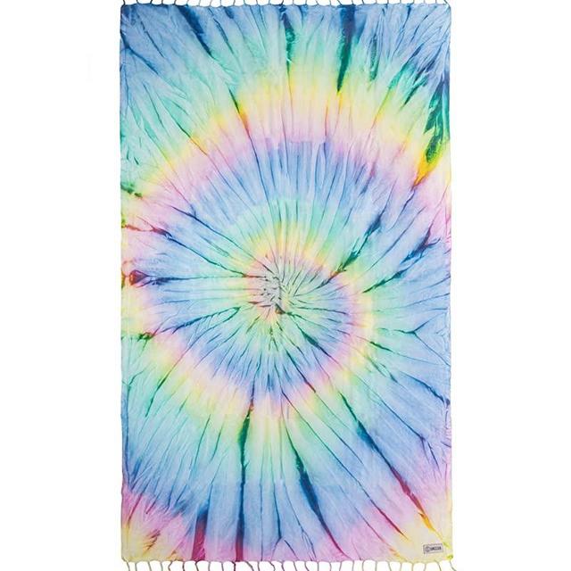 Turkish Towel - Peshtemal Cotton - Great for Home or Beach or as a Blanket - Tie-Dye - As Seen on Shark Tank (Wanderlust)