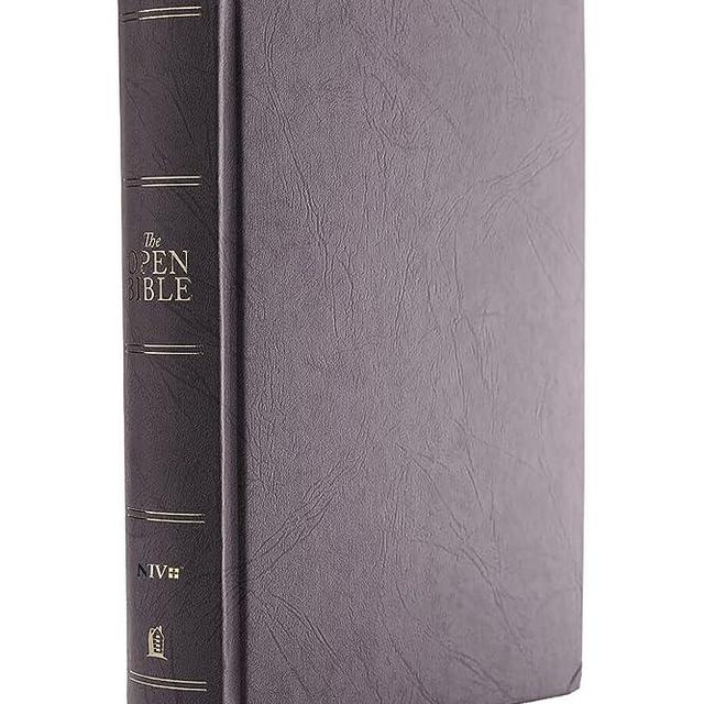 The NIV, Open Bible, Hardcover, Gray, Red Letter, Comfort Print: Complete Reference System