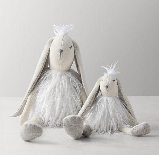 Wooly Plush Bunny - Small White