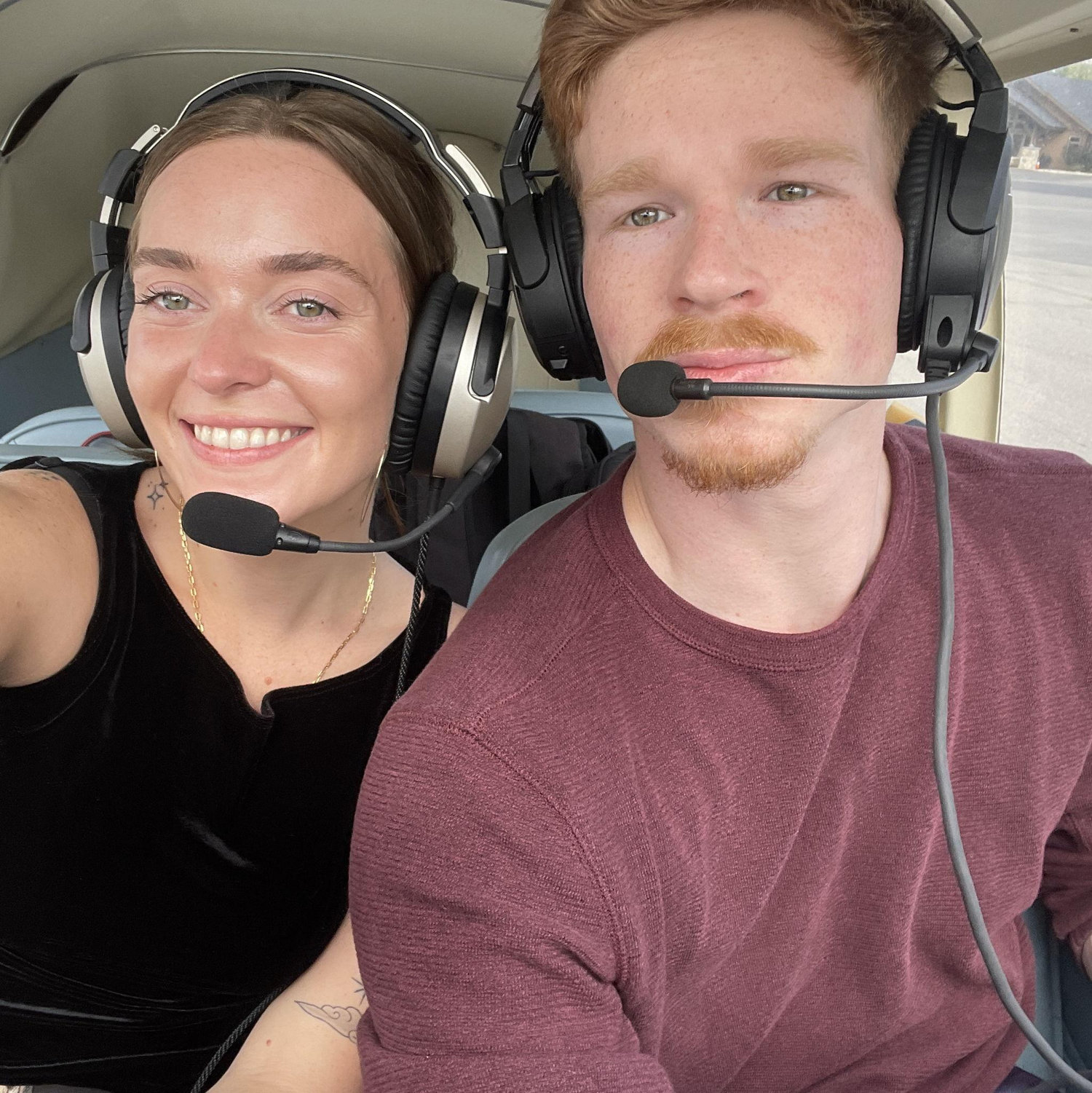 First time Austin took Abbie up in the plane.