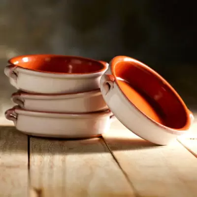 Cloud White Terra Cotta Cazuelas - 4.5 Inches (4 Dishes)