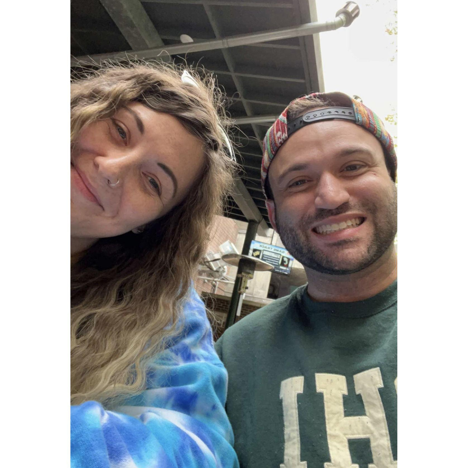 This photo was actually taken before we were officially dating....getting ready for Zeds Dead under a bridge!