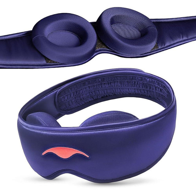 Manta Silk Mask - 100% Blackout Silky Sleep Mask, 22 Momme Premium Silk Eye Mask for Deep Sleep, Breathable & Machine Washable (Purple)