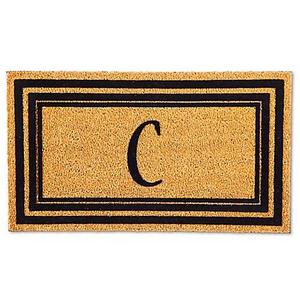 Flocked Monogram Letter "C" Door Mat Insert in Black