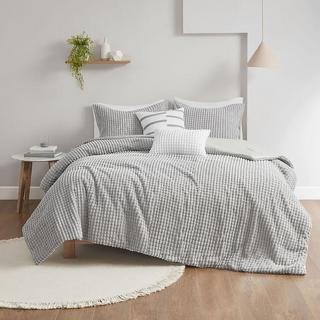Hayden 5-Piece Plush Clip Jacquard Comforter Set