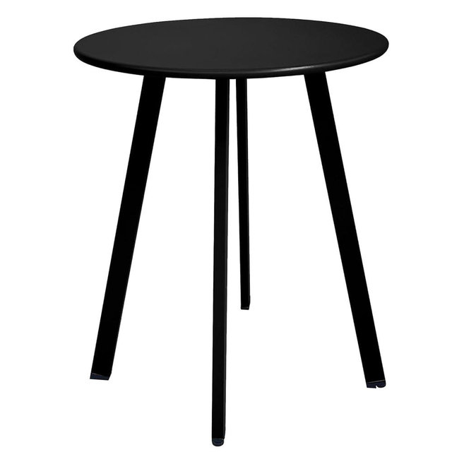 Meluvici Outdoor Side Table, Weather Resistant Patio Small Side Table Outdoor Indoor Round Metal Steel Small Side Table, Waterproof End Table for Garden Balcony Yard, Black