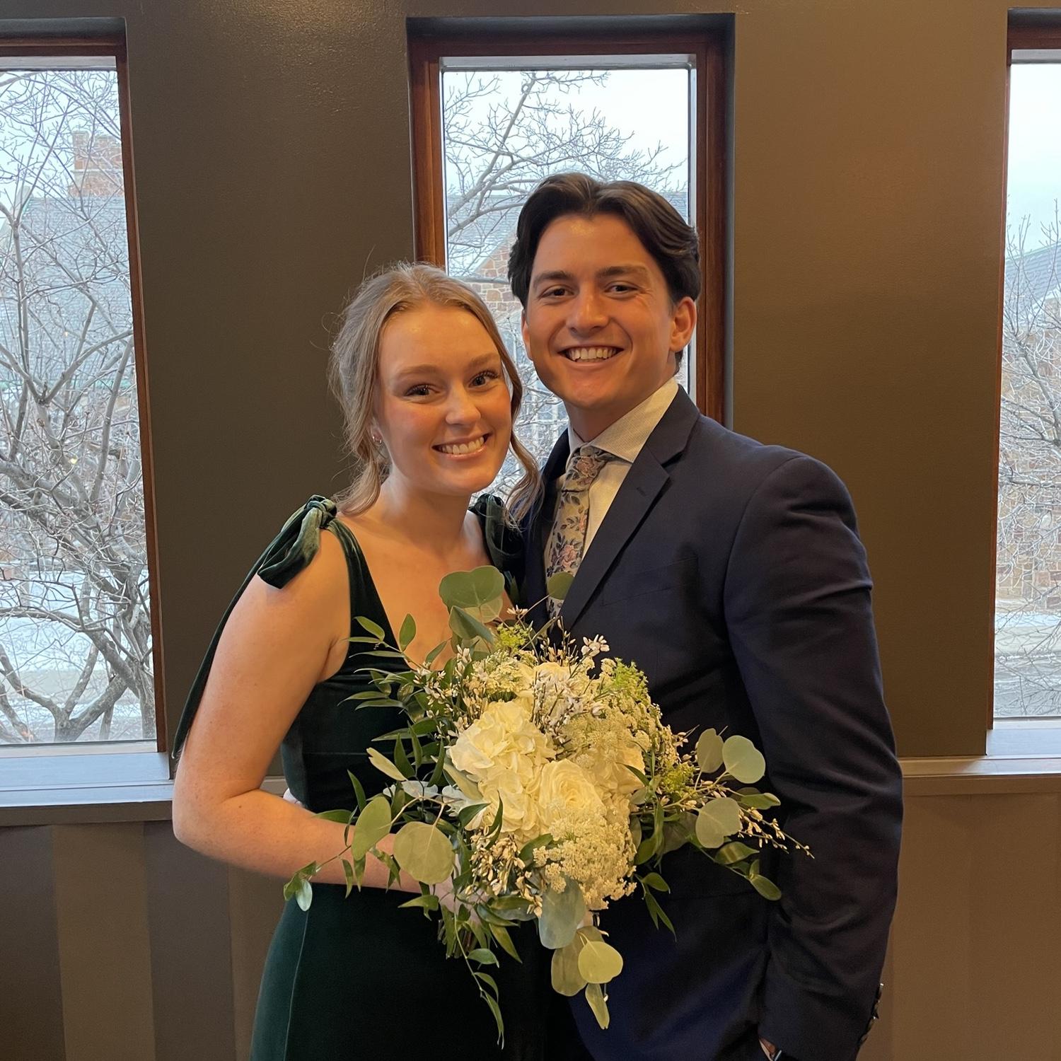 Clare and Alex’s wedding, December 2023.