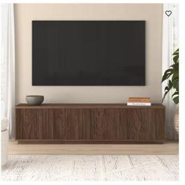 Hanson 78.5 in. Satin Walnut TV Stand Fits TV's up to 85 in. by Meyer&Cross