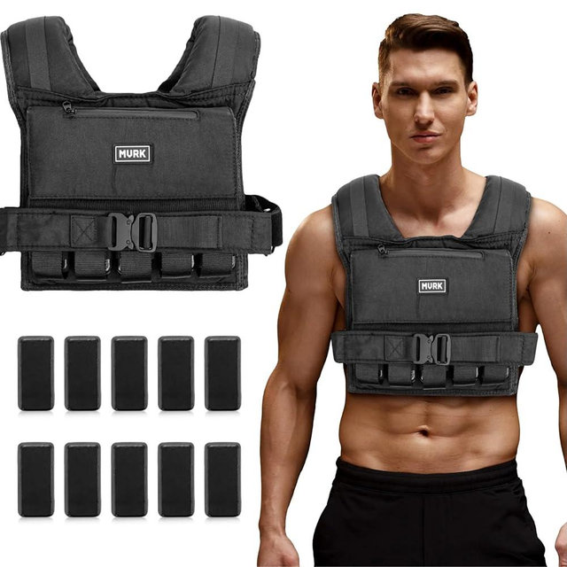 MVRK Weighted Vest Men 15lbs | 25lbs | 35lbs | 45lbs | 65lbs | 80lbs | 100lbs - Weighted Workout Vest With Removable Iron Weights, Heavy Duty Weighted Exercise Vest For Functional Training & Calisthenics - Weight Vest for Men