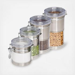 4-Piece Stainless Steel Canister Set