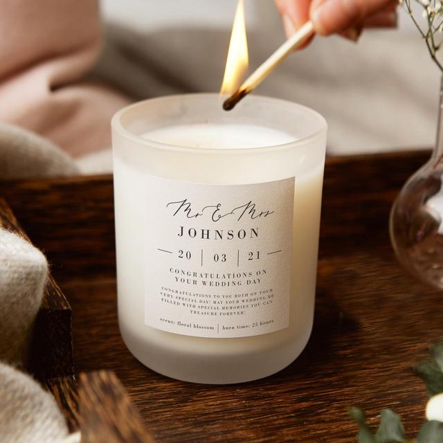 Wedding Gift for Couple Personalised Candle