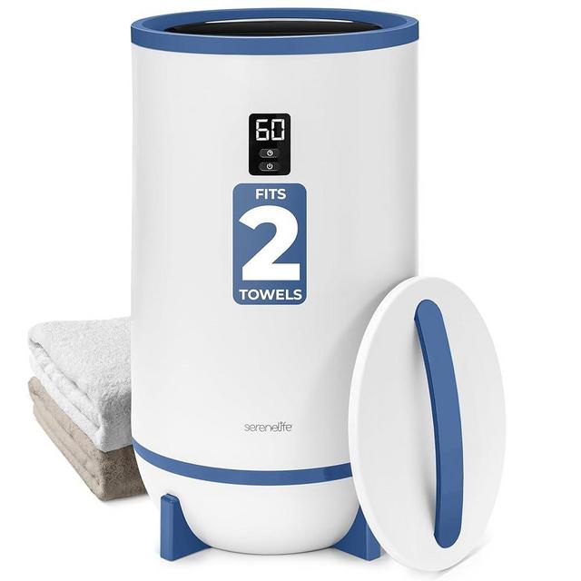 SereneLife Towel Warmer Bucket Style - Portable Blanket Heater for Spa and Bathroom, Large Capacity, Customizable Fragrance, Auto Shut-Off, Fits 2 Large Towels or Blankets, One-Touch Control