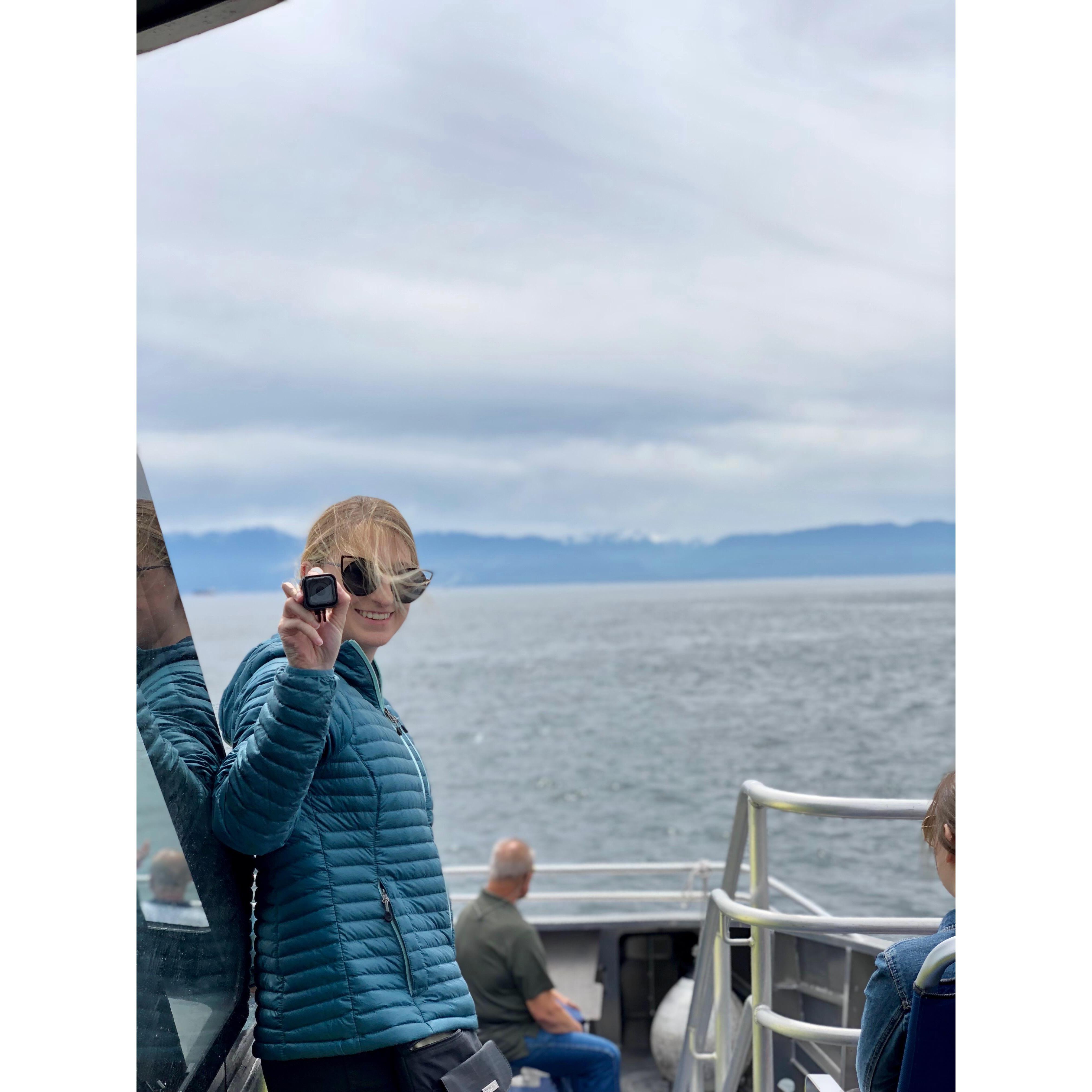 July 2018 - Whale watching near Victoria Island in Canada! We did see killer whales.