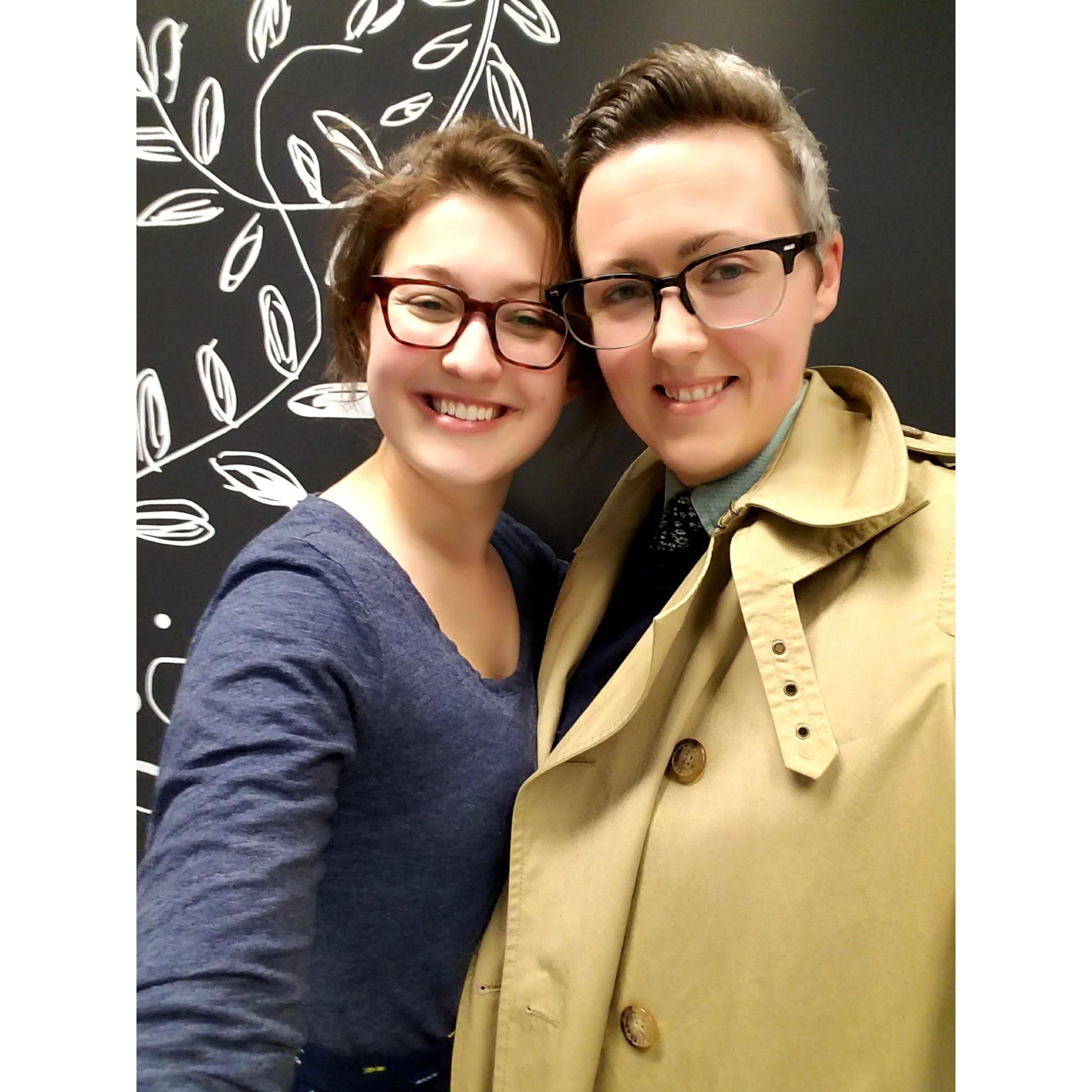 The day we got "domestically partnered" and almost forgot to take a picture.