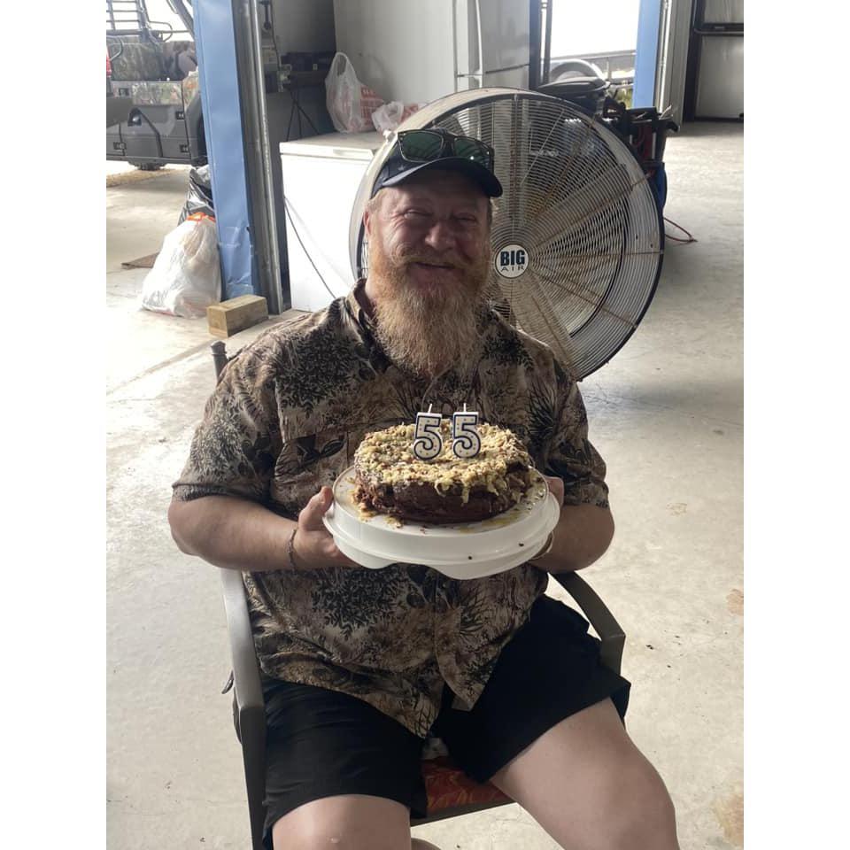 Looking good at 55! Homemade German Chocolate cake - celebrated at the ranch in Karnes City