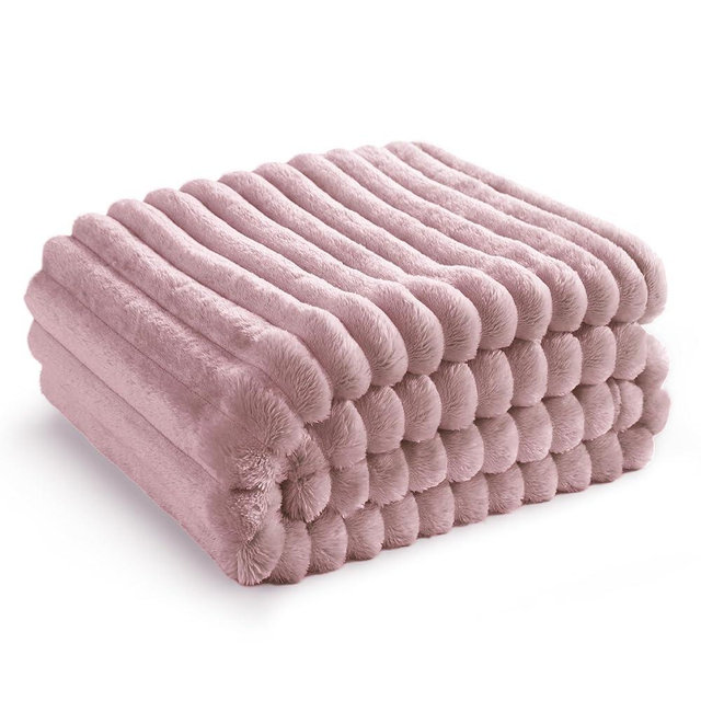 Bedsure Pink Fleece Blanket for Couch - Super Soft Cozy Blankets for Women, Cute Small Blanket for Girls, 50x70 Inches