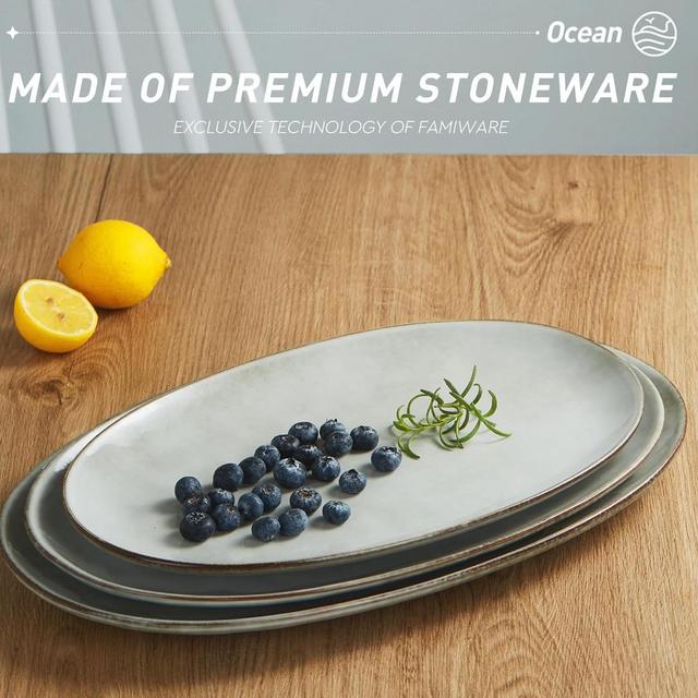 Serving Platters Set of 3 - Grey