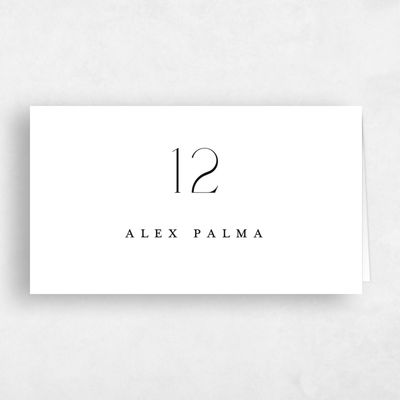 White Wedding Place Card - Calidore