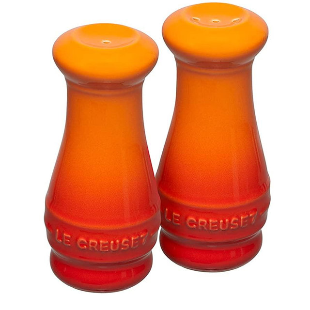 Le Creuset PG1102-042 Stoneware Salt and Pepper Shakers, 4 ounce each, Flame