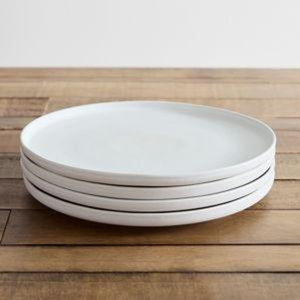 Kanto Stoneware Dinner Plate Sets, ice white set of 4