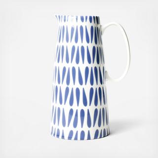 Iris Blue Drop Pedestal Pitcher