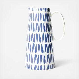 Iris Blue Drop Pedestal Pitcher