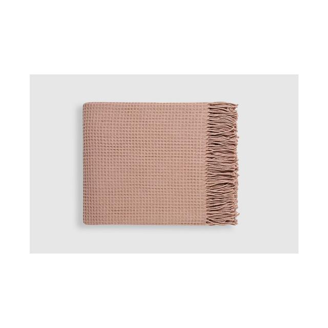 Hedaya Home Winona Luxurious Waffle Weave Throw with Fringe Trim