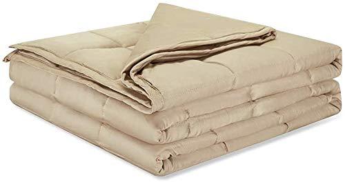 Weighted Idea Bamboo Weighted Blanket 20 lbs 60''x80'' for 100-140lbs Individuals (Champagne Gold)