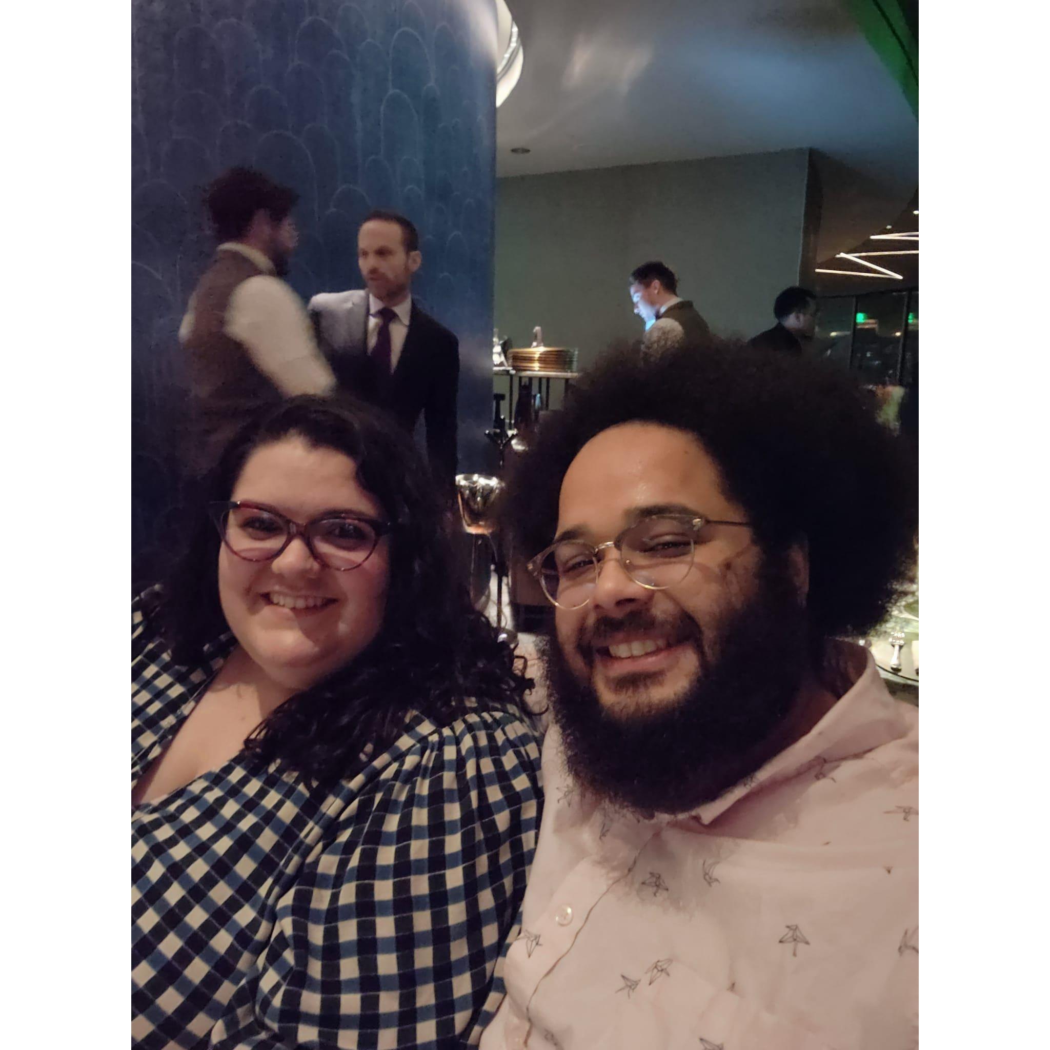 2023 - dinner at the Crown Block (in the ball in Dallas) for our 10 year anniversary