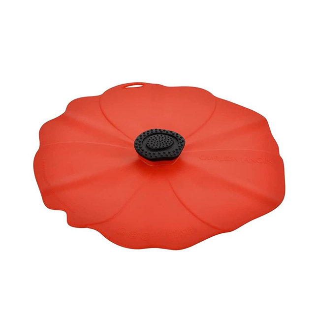 Charles Viancin - Poppy Silicone Lid for Food Storage and Cooking - 9''/23cm - Airtight Seal on Any Smooth Rim Surface - BPA-Free - Oven, Microwave, Freezer, Stovetop and Dishwasher Safe