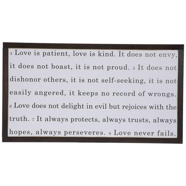 Love Never Fails Wood Wall Decor