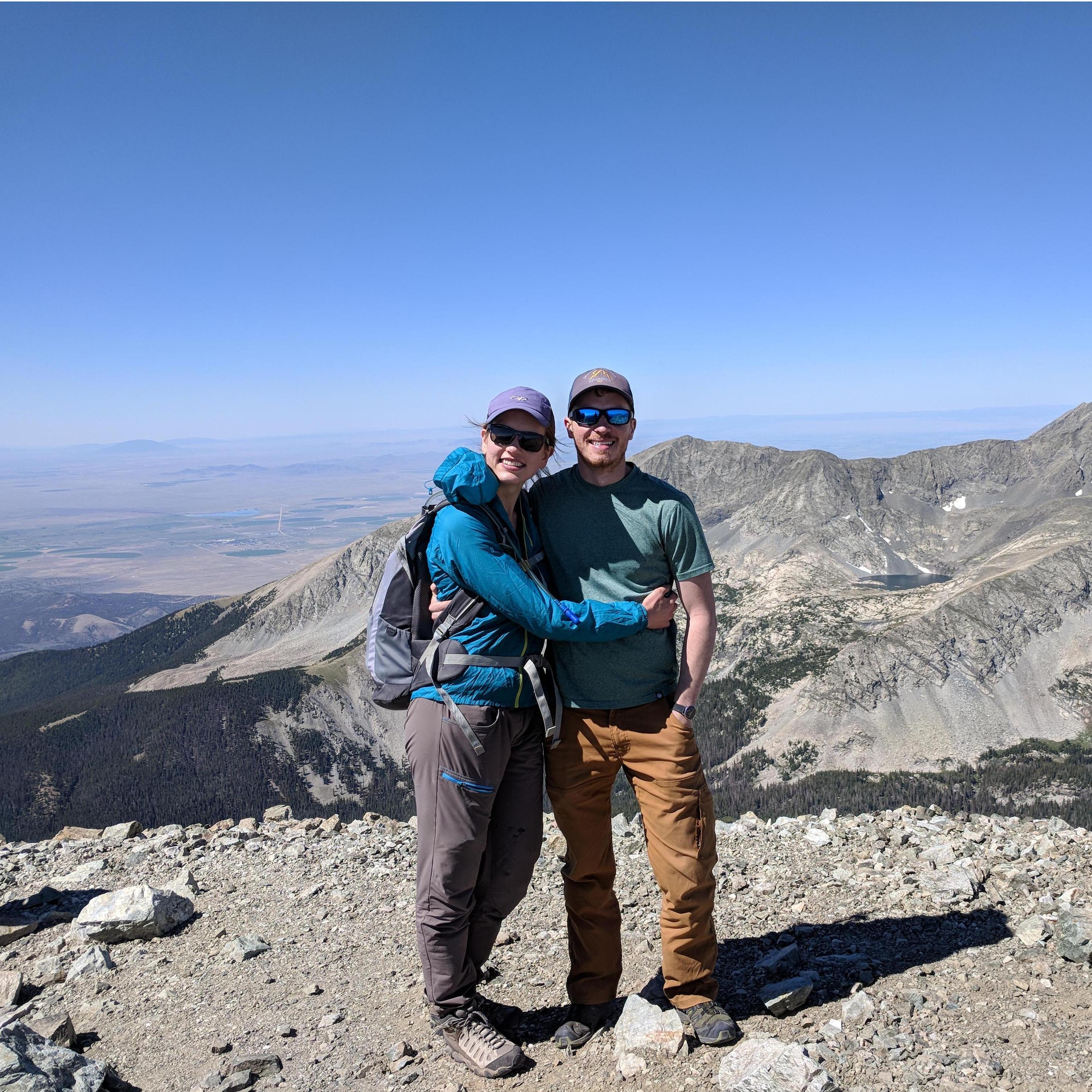 Top of Mt. Lindsey, one of many 14ers we've summitted together! 2018