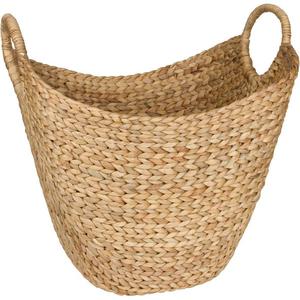 Chesed Products - Seagrass Storage Basket by West Dwelling - Large Water Hyacinth Wicker Basket / Rattan Woven Basket with Handles - Storage Baskets for Blankets - Shoe, Towel, Laundry Basket or Decorative Plant Basket