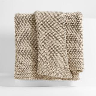 Organic Cotton Chunky Knit Throw Blanket