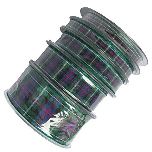 ESSENTIALS Mackenzie Tartan Ribbon, 1 Metre Long by 40mm Wide(Other Lengths+Widths Available Via Dropdown Menus)