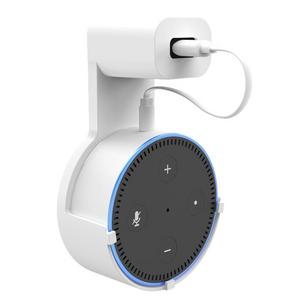 Kolmon Wall Mount for Alexa Echo Dot 2nd Generation Accessories Hanger Stand Holder Compact Case Plug in Kitchens Bathroom Bedroom - White