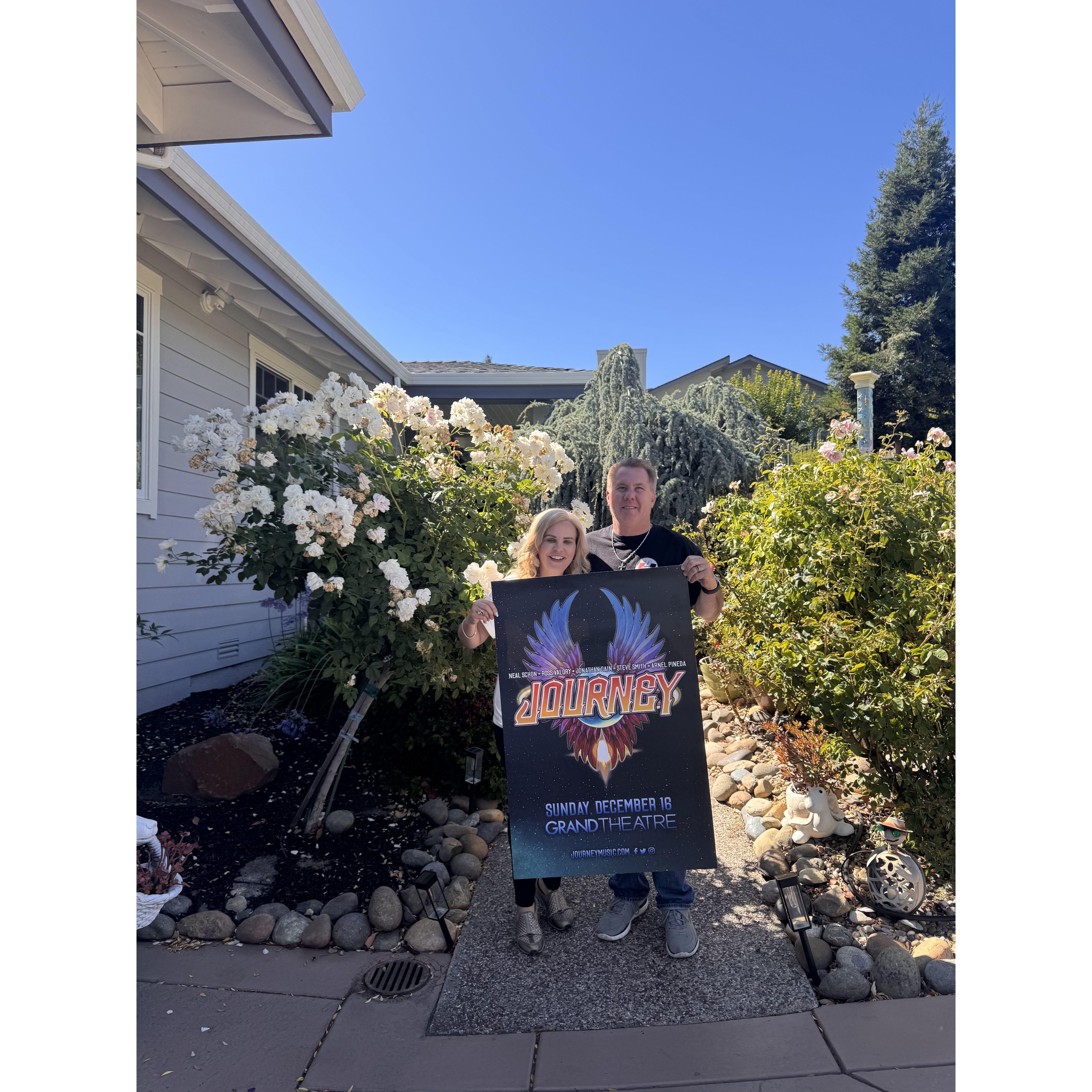 Fran acquired the Journey Poster from the concert that we first met at!