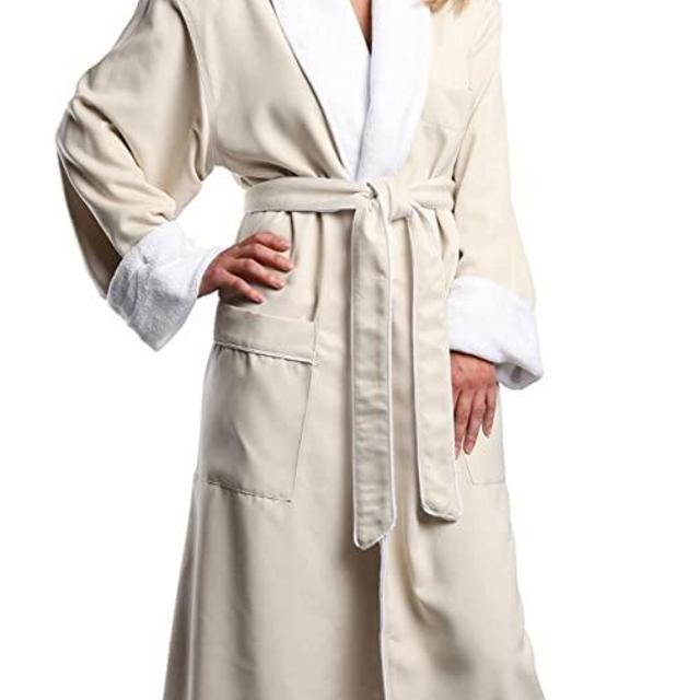 MONARCH Plush Lined Microfiber Spa Robe - Unisex Luxury Hotel Bathrobes Cypress