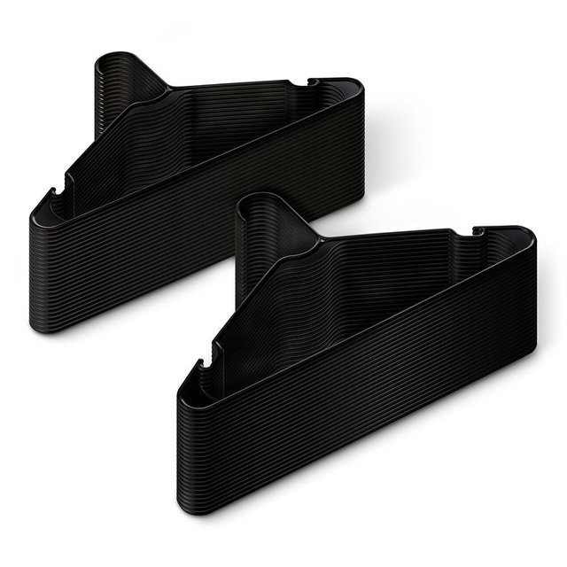 Amazon Basics Plastic Clothes Hangers, Adult Size, Black, Pack of 50