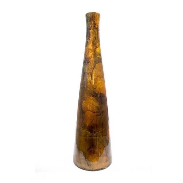 HomeRoots 20.2-in Turquoise, Copper, and Bronze Ceramic Floor Vase