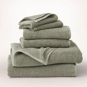 Turkish Ribbed Bath Towel Set, sageleaf