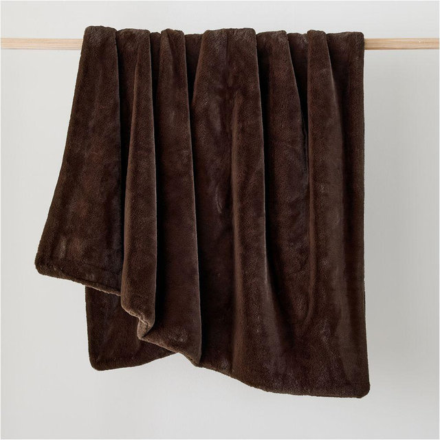 Faux Fur Plush Throw, Standard 50x60, Mink