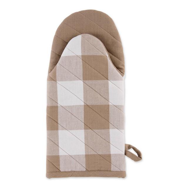 2pk Cotton Buffalo Check Oven Mitt Set Brown - Design Imports