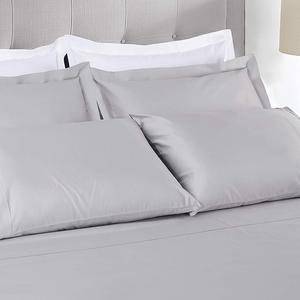 800 Thread Count 100% Extra-Long Staple Cotton Solid Sheet Set, King Sheets, Luxury Bedding- Best Seller Super Sale, King 4 Piece Sheet Set , Smooth Sateen Weave,Silver, by Threadmill Home Linen