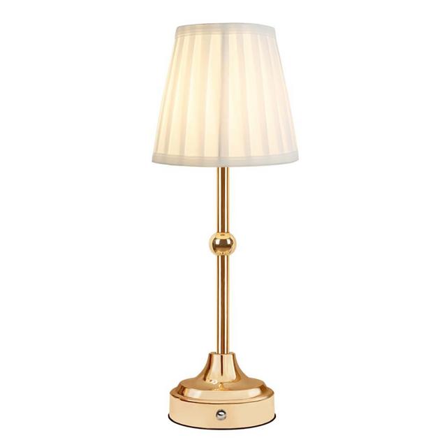 EJFOIEJ Portable LED Table Lamp, 3-Levels Brightness Metal Desk Lamp, 3 Color Touch Control Rechargeable Lamp, Night Light, Bedside Lamp,Dining Room Lamp (Gold)