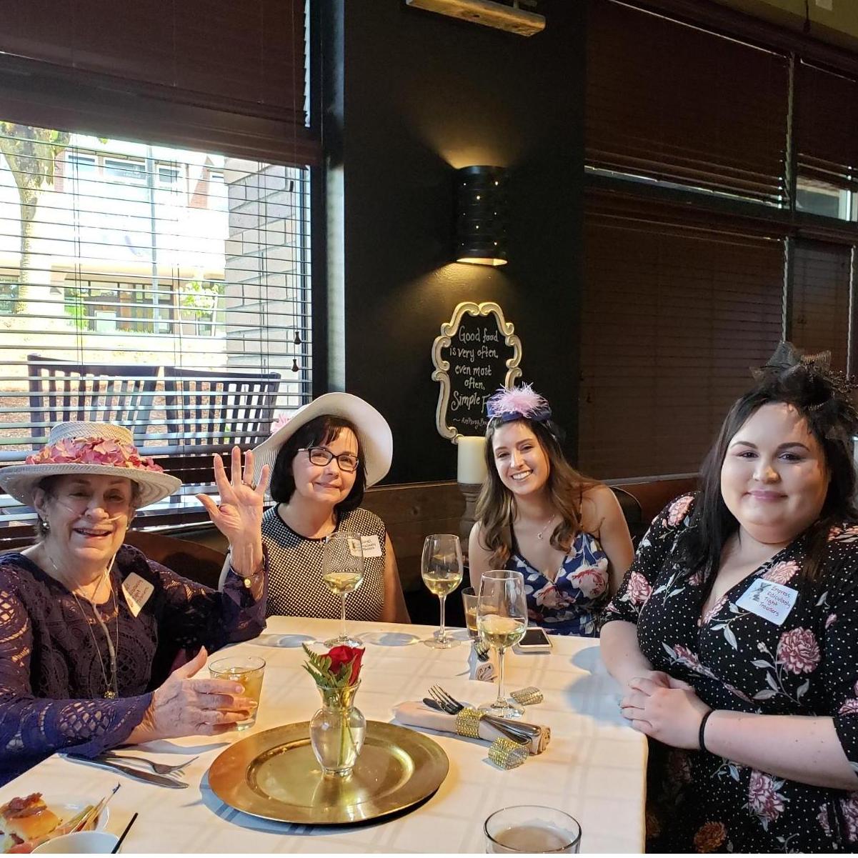 Max's Nona, Aunt Carol, Tess, and cousin Emelie workin' those Derby hats!