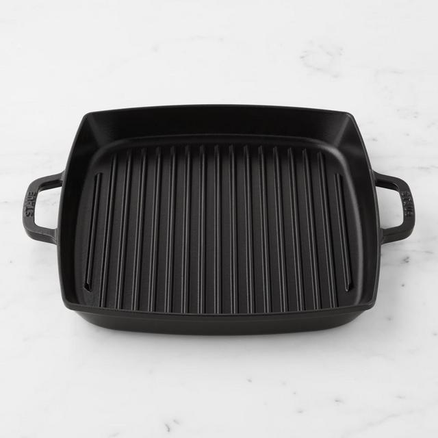 Staub Enameled Cast Iron Double-Handled Grill Pan, 13", Black