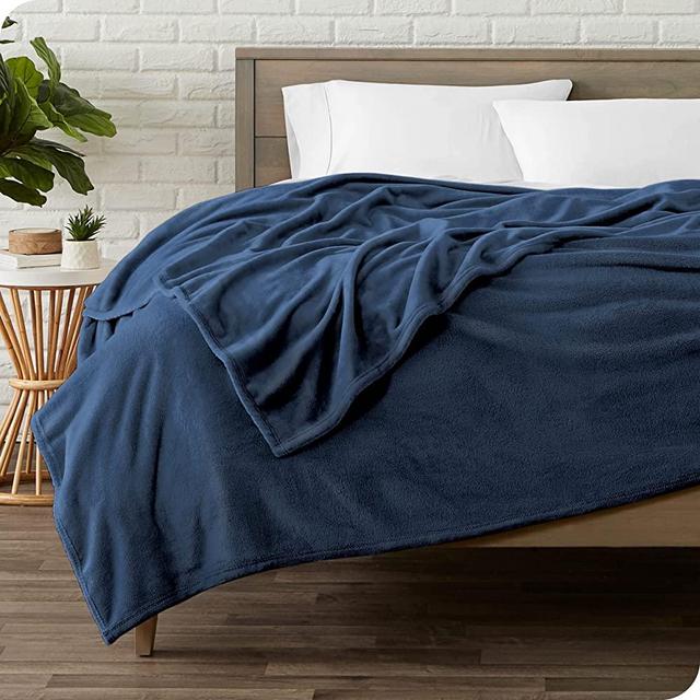 Bare Home Microplush Fleece Blanket - Ultra-Soft King Blanket - Luxurious Fuzzy Warm Blanket - Cozy Lightweight Soft Blanket (King, Dark Blue)